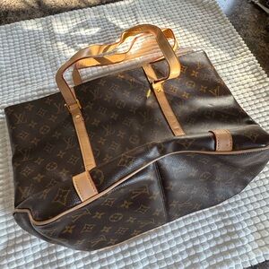 Large Brown Monogram Tote Bag 12.5 x 18